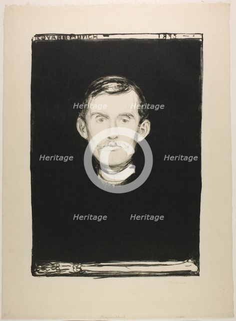 Self-Portrait, 1895. Creator: Edvard Munch.