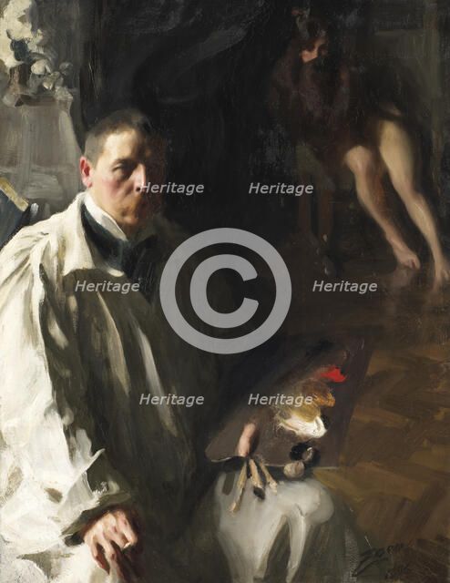 Self-portrait, 1896. Creator: Anders Leonard Zorn.