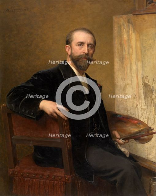 Self-portrait, 1896. Creator: Karel Ooms.