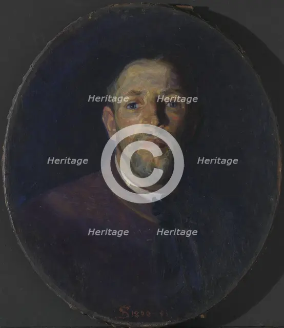 Self portrait, 1890-1891. Creator: Fritz Syberg.