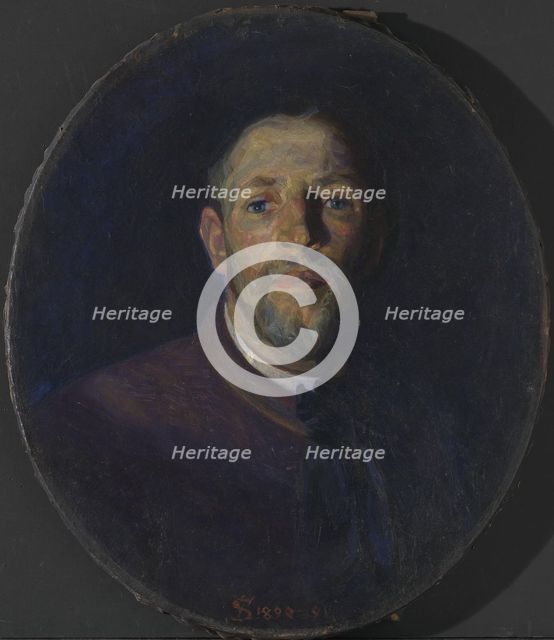 Self portrait, 1890-1891. Creator: Fritz Syberg.