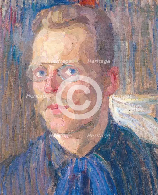 Self-portrait, 1907. Creator: Bogomazov, Alexander Konstantinovich (1880-1930).