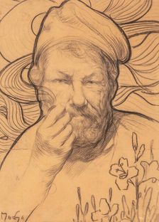Self-Portrait, 1900s-1910s. Creator: Mucha, Alfons Marie (1860-1939)