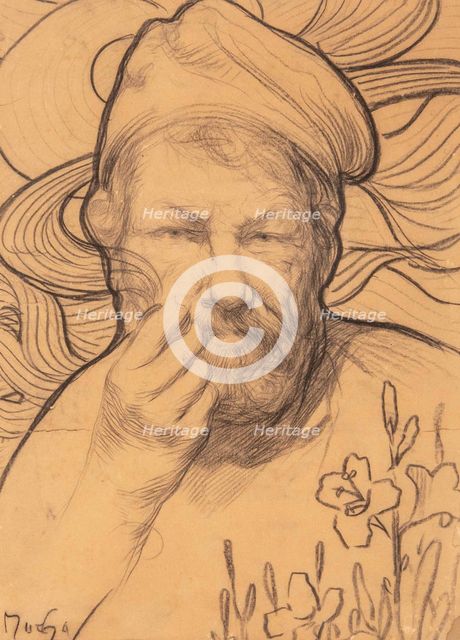 Self-Portrait, 1900s-1910s. Creator: Mucha, Alfons Marie (1860-1939).