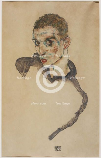 Self-portrait, 1914. Creator: Schiele, Egon (1890-1918).
