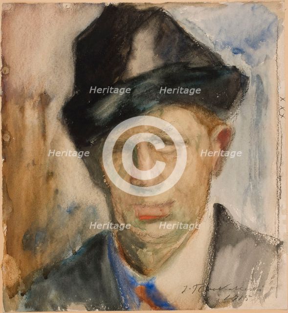 Self-Portrait, 1915. Creator: Jalmari Ruokokoski.