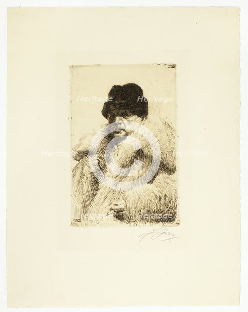 Self-Portrait 1916, 1916. Creator: Anders Leonard Zorn.