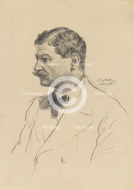 Self-Portrait, 1916. Creator: Engelhart, Josef (1864-1941).