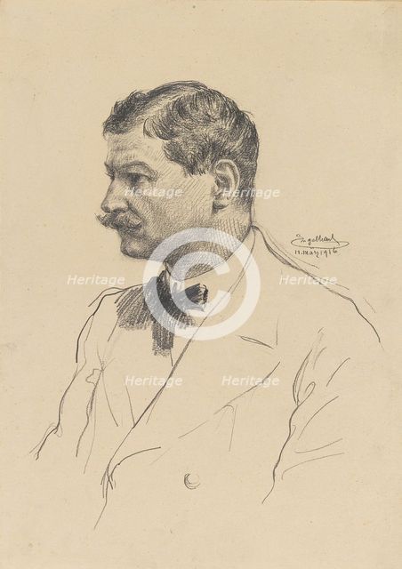 Self-Portrait, 1916. Creator: Engelhart, Josef (1864-1941).