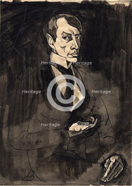 Self-portrait, 1916. Creator: Kazaks, Jekabs (1895-1920).