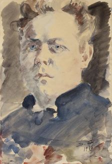 Self-portrait, 1916. Creator: Santeri Salokivi