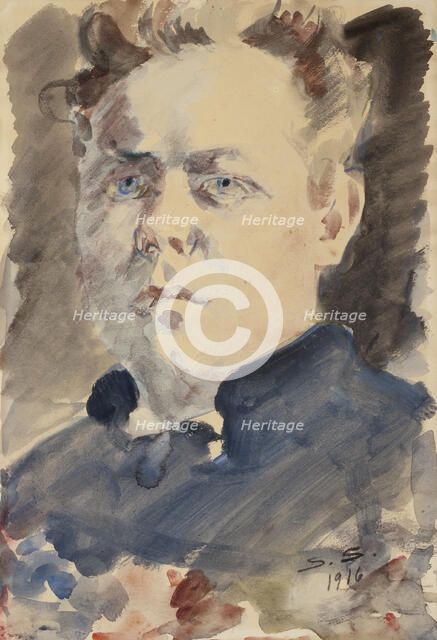 Self-portrait, 1916. Creator: Santeri Salokivi.
