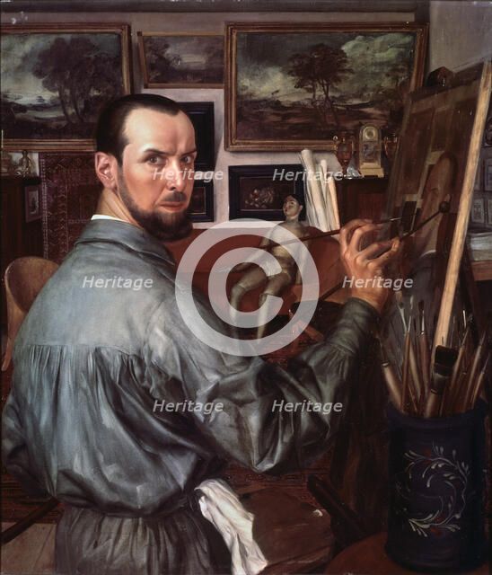 Self-portrait, 1917. Artist: Yakovlev, Alexander Yevgenyevich (1887-1938)