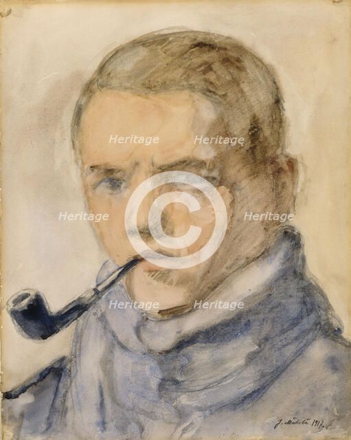 Self-Portrait, 1917. Creator: Juho Makela.