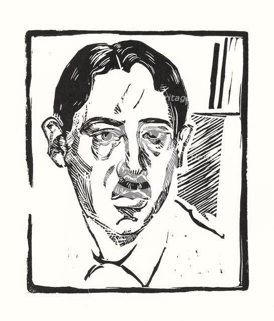 Self-Portrait, 1919. Artist: Shevchenko, Alexander Vasilyevich (1883-1948)