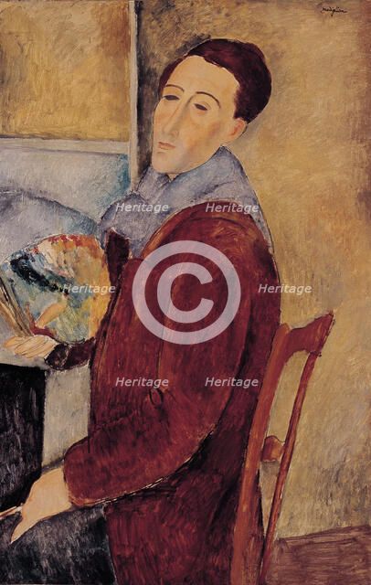 Self-portrait, 1919. Creator: Modigliani; Amedeo (1884-1920).
