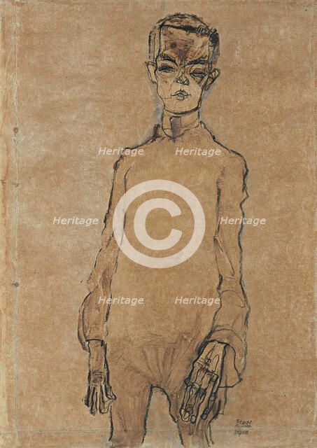 Self-Portrait, 1910. Artist: Schiele, Egon (1890–1918)