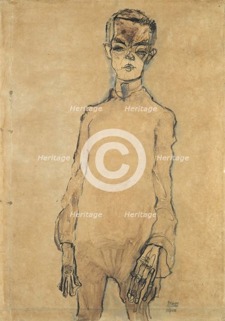 Self-Portrait, 1910. Creator: Egon Schiele.