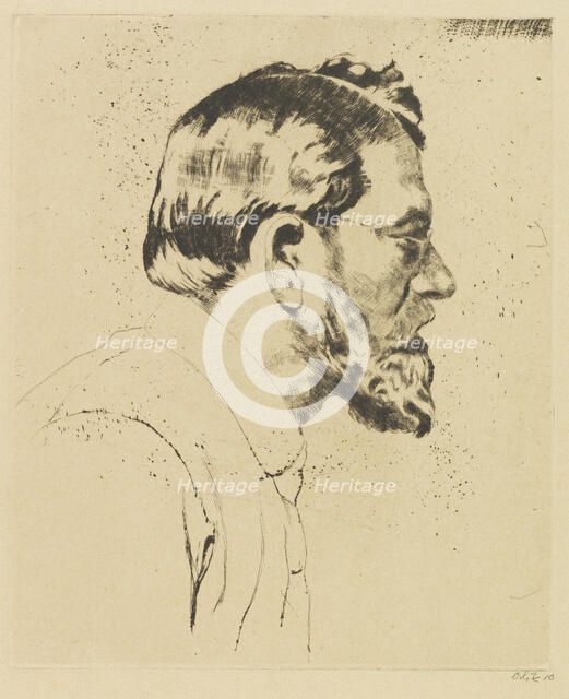 Self-Portrait, 1910. Creator: Orlik, Emil (1870-1932).