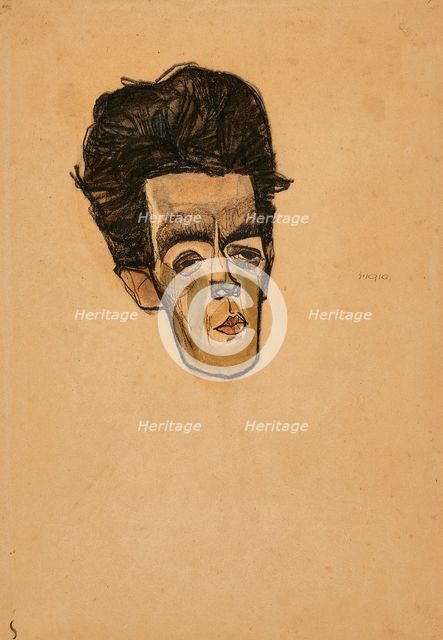 Self-portrait, 1910. Creator: Schiele, Egon (1890-1918).