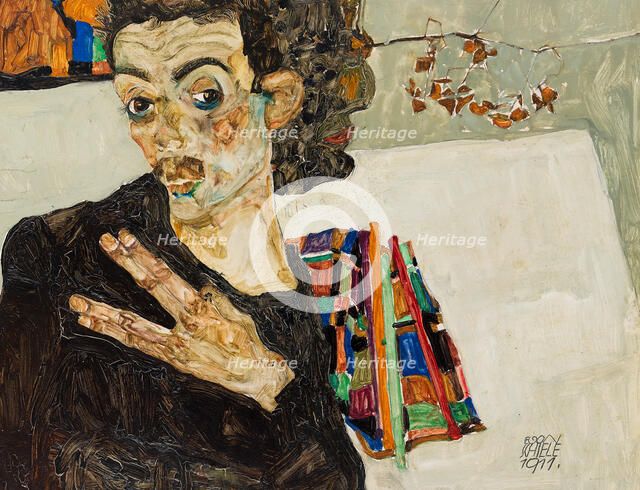 Self-Portrait, 1911. Creator: Schiele, Egon (1890-1918).