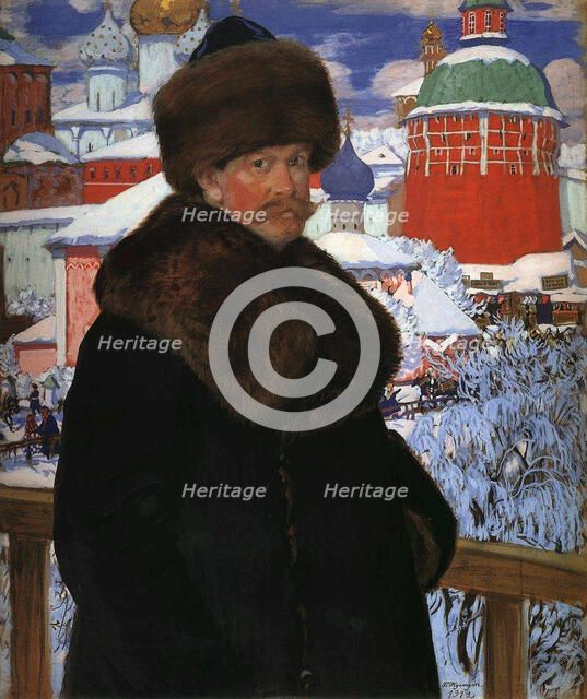 Self-Portrait', 1912. Creator: Kustodiev, Boris Michaylovich (1878-1927).