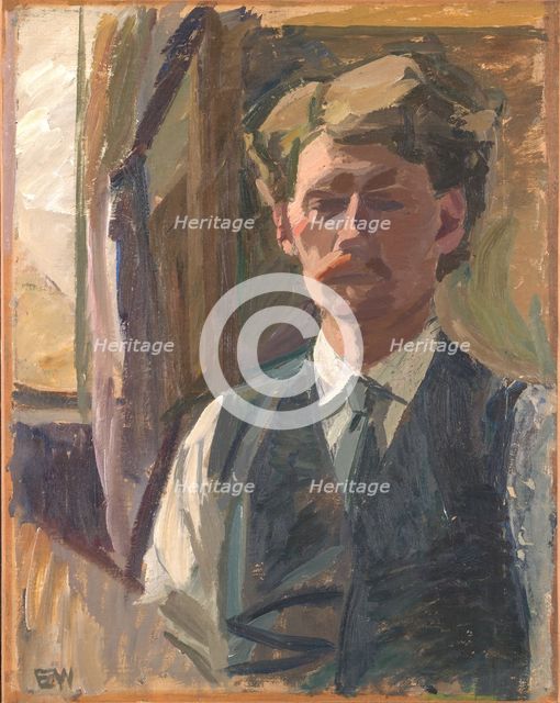 Self-Portrait, 1913-1917. Creator: Edvard Weie.