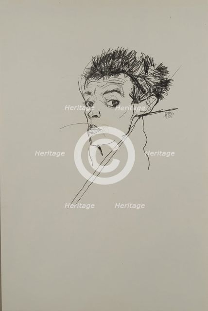 Self-portrait, 1913. Artist: Schiele, Egon (1890-1918)