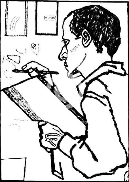 'Self-portrait', 1925.  Artist: Pavel Filonov