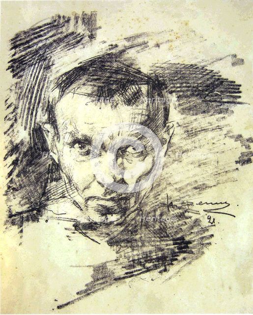 Self-portrait, 1921. Creator: Feshin (Fechin), Nicolai Ivanovich (1881-1955).