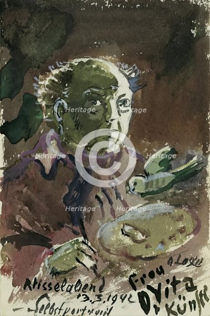Self-portrait, 1942. Creator: Oskar Laske.