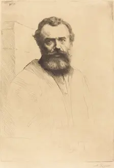 Self-Portrait, 3rd plate, 1880. Creator: Alphonse Legros
