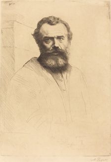 Self-Portrait, 3rd plate, 1880. Creator: Alphonse Legros