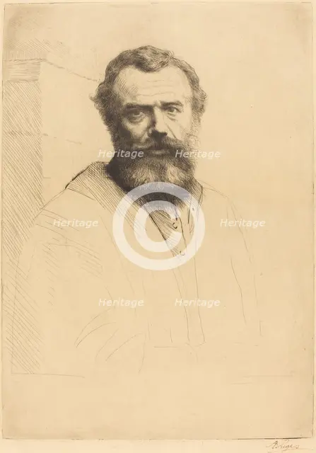 Self-Portrait, 3rd plate. Creator: Alphonse Legros.