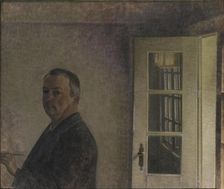 Self-Portrait. The Cottage Spurveskjul at Sorgenfri, North of Copenhagen, 1911. Creator: Vilhelm Hammershøi