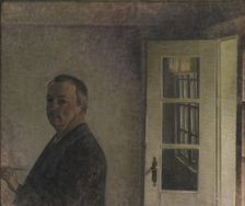 Self-Portrait. The Cottage Spurveskjul at Sorgenfri, North of Copenhagen, 1911. Creator: Vilhelm Hammershøi
