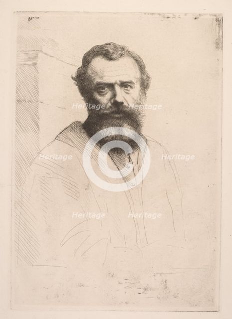Self-Portrait (Third Plate). Creator: Alphonse Legros (French, 1837-1911).