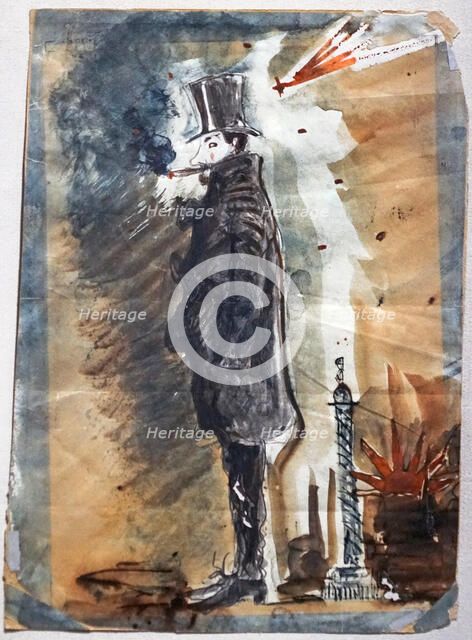 Self-portrait under the influence of hashish, ca 1842-1845. Creator: Baudelaire, Charles (1821-1867).