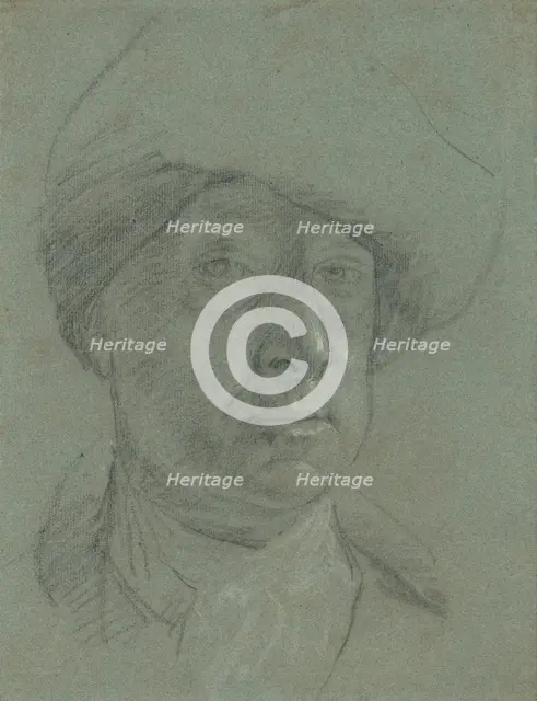 Self-Portrait Wearing a Cloth Hat, about 1730-1735. Creator: Jonathan Richardson the Elder.