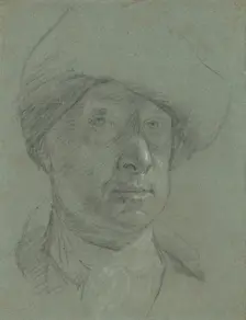 Self-Portrait Wearing a Cloth Hat, about 1730-1735. Creator: Jonathan Richardson the Elder