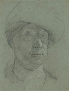Self-Portrait Wearing a Cloth Hat, about 1730-1735. Creator: Jonathan Richardson the Elder