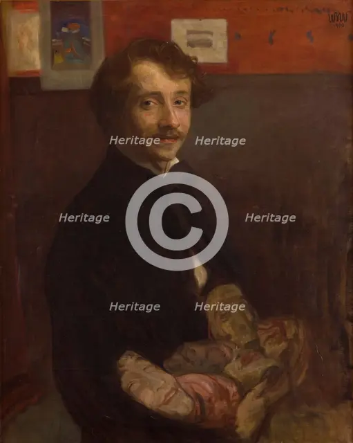 Self-Portrait with Masks, 1900. Creator: Wojciech Weiss.
