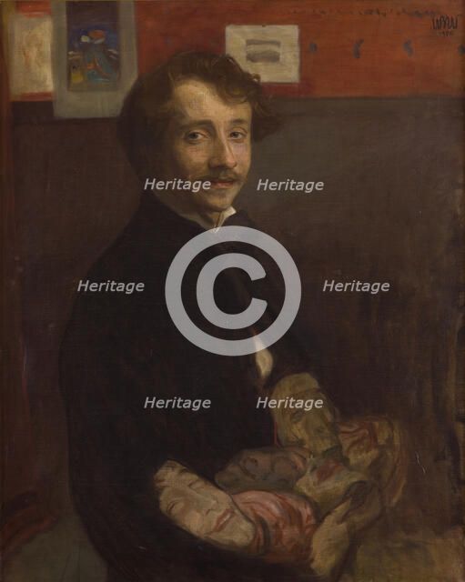 Self-Portrait with Masks, 1900. Creator: Wojciech Weiss.