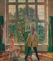 Self-portrait with model c1905, (c1932). Artist: William Newenham Montague Orpen
