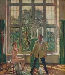 Self-portrait with model c1905, (c1932). Artist: William Newenham Montague Orpen