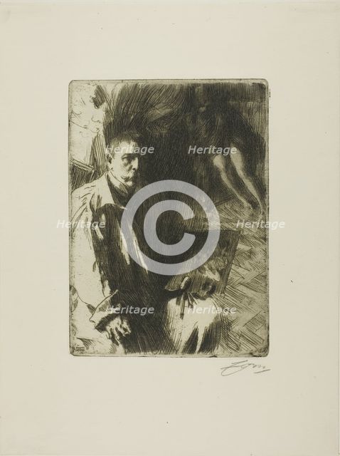 Self-Portrait with Model II, 1899. Creator: Anders Leonard Zorn.