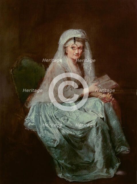 Self-portrait with monocle, 1777. Artist: Therbusch-Lisiewska, Anna Dorothea (1721-1782)