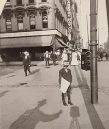 Self-Portrait with Newsboy, 1908. Creator: Lewis Wickes Hine