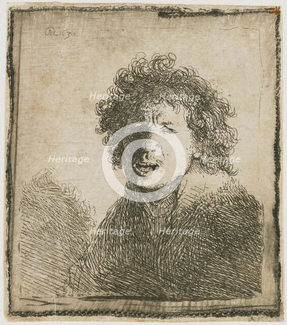 Self-Portrait with Open Mouth, 1630. Creator: Rembrandt van Rhijn (1606-1669).