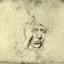 Self portrait with a Bandage 1492, (1943). Creator: Albrecht Durer
